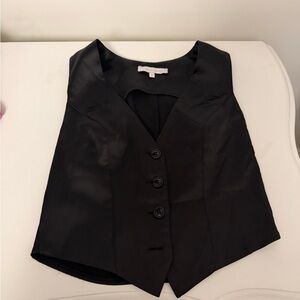 Olivaceous Black Satin Vest